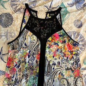 black & colorful blouse